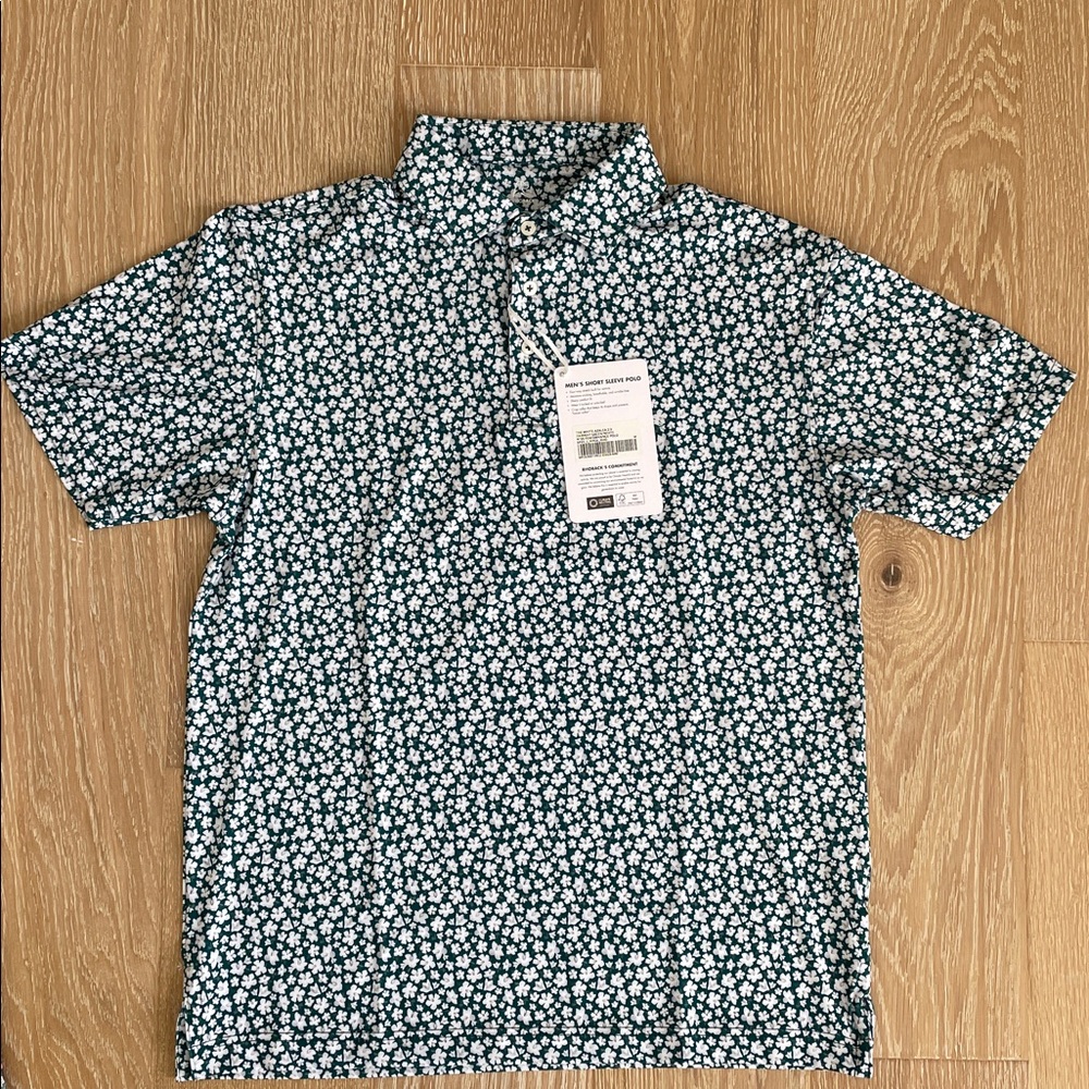 New Rhoback Short Sleeve Performance Polo “The White Azalea 2.0” - Size M